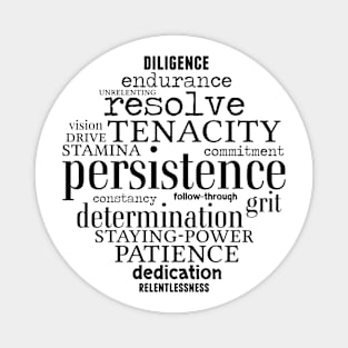 Persistence Word Art Goals Strong Women Men Achievers Magnet